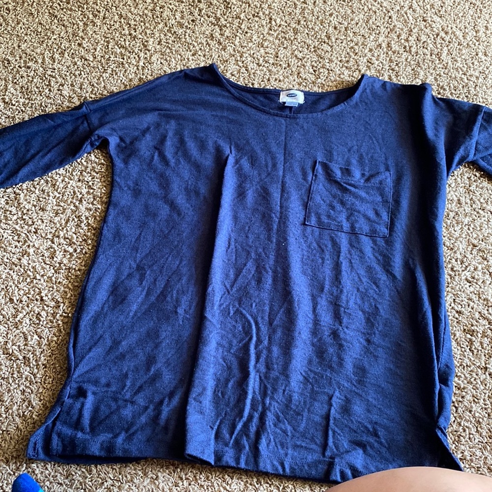 Old Navy Navy Blue 3/4 sleeve T-shirt